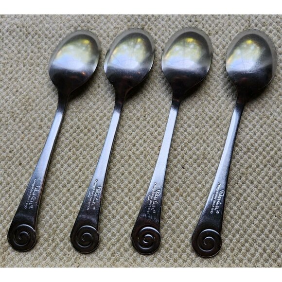 4 Place Spoons Robert Welch AMMONITE SATIN 18/10 Stainless China Shell Table 7.5 - Picture 2 of 5